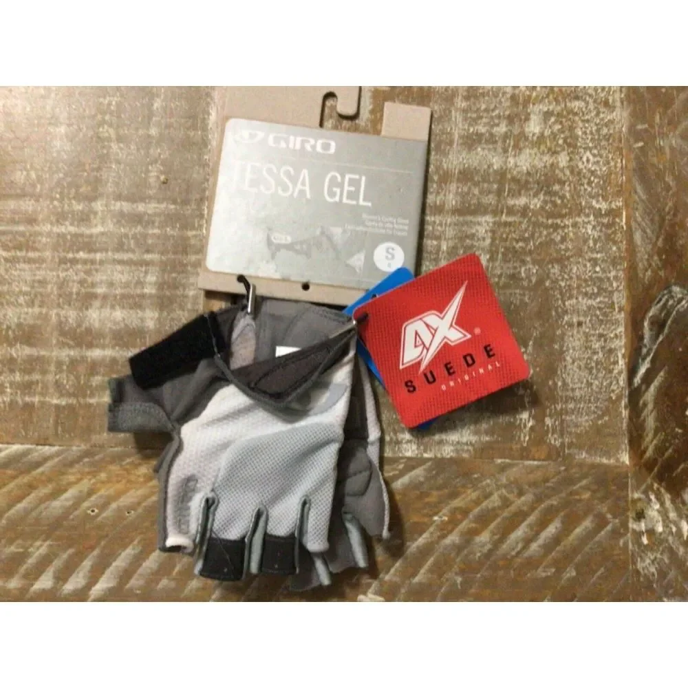 Giro Tessa Gel Adult‎ Women's cycling Gloves Small 6 Suede White Gray
